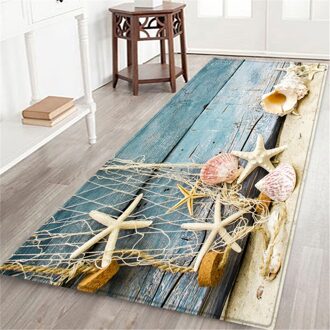 60X180 Cm Badmat Tapijt Zeegezicht Print Hal Deurmat Anti-Slip Tapijt Water Absorberen Keuken Mat Tapis Salle De bain Badmat