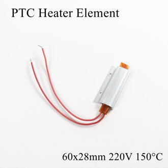 60x28mm 220V 150 Graden Celsius Aluminium PTC Verwarmingselement Constante Thermostaat Thermistor Lucht Verwarming Sensor Met shell 60*28mm