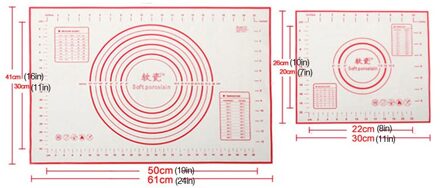 60X40cm Grote Siliconen Mat Non-stick Pizza Gebak Cake Kneden Deeg Mat Bakplaat Keuken Accessoires