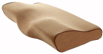 60X40X12Cm Memory Foam Kussen Voor Nekpijn Vlinder Cervicale Kussens Shaped Memory Kussens Ontspannen De cervicale Wervelkolom Trage Rebou bruin