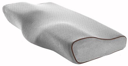 60X40X12Cm Memory Foam Kussen Voor Nekpijn Vlinder Cervicale Kussens Shaped Memory Kussens Ontspannen De cervicale Wervelkolom Trage Rebou grijs