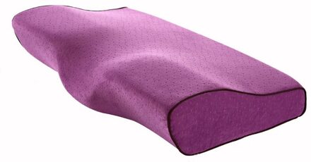 60X40X12Cm Memory Foam Kussen Voor Nekpijn Vlinder Cervicale Kussens Shaped Memory Kussens Ontspannen De cervicale Wervelkolom Trage Rebou paars