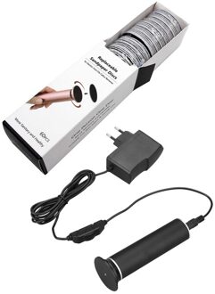 61 Pcs Voet Pedicure Care Vervanging Gereedschap: 1 Stuks Elektrische Slijpen Voet Bestand Pedicure Dode Scheerapparaat Roller Eu Plug & 60 Pcs Zand