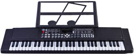 61 Toetsen Elektronische Muziek Piano Speelgoed Multifunctionele Led Display Piano Speelgoed Vroeg Educatief Muziek Instrument Voor Kids zwart
