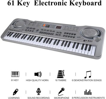 61 Toetsen Elektronische Piano Keyboard Digitale Piano Orgel Met Microfoon Educatief Speelgoed Voor Beginners Volwassenen Kinderen Kinderen