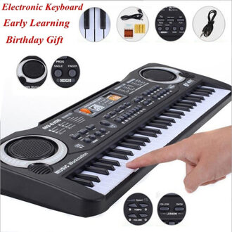 61 Toetsen Zwart Digitale Muziek Elektronische Keyboard Piano Kids Muziekinstrument Vroege Educatieve Tool Voor Kid Aankomst