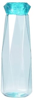 620Ml Sport Fles Glas Water Kleurrijke Crystal Diamond Paar Cup Water Glas Leuke Crystal Water Fles Fles blauw