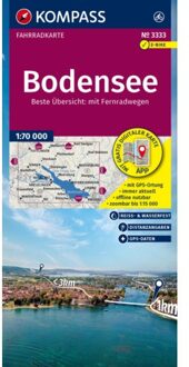 62Damrak Kompass Fahrradkarte 3333 Bodensee 1:70.000 - Kompass Fahrradkarten