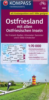 62Damrak Kompass Fk3322 Ostfriesland - Kompass Fietskaarten