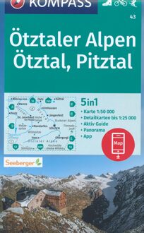 62Damrak KOMPASS Wanderkarte Ötztaler Alpen, Ötztal, Pitztal 1:50 000