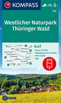 62Damrak Kompass Wk812 Westlicher Naturpark Thüringer Wald - Kompass Wanderkarten