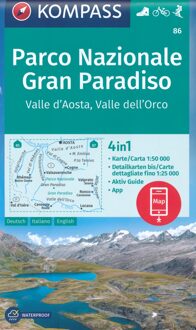 62Damrak Kompass Wk86 Parco Nazionale Gran Paradiso, Valle D'Aosta - Kompass Wanderkarten