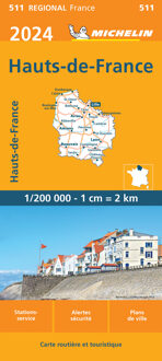 62Damrak Michelin Wegenkaart 511 Hauts-De-France 2024 - Regionale Kaarten Michelin