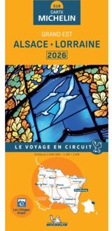 62Damrak Michelin Wegenkaart 516 Alsace - Lorraine 2026 - Regionale Kaarten Michelin