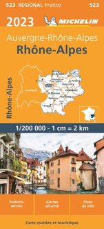 62Damrak Michelin Wegenkaart 523 Rhône-Alpes 2023 - Regionale Kaarten Michelin