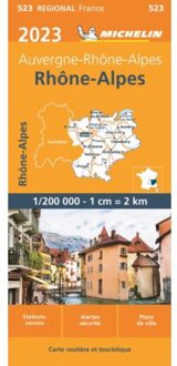 62Damrak Michelin Wegenkaart 523 Rhône-Alpes 2023 - Regionale Kaarten Michelin