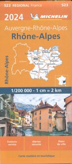 62Damrak Michelin Wegenkaart 523 Rhône-Alpes 2024 - Regionale Kaarten Michelin