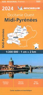 62Damrak Michelin Wegenkaart 525 Midi-Pyrénées 2024 - Regionale Kaarten Michelin