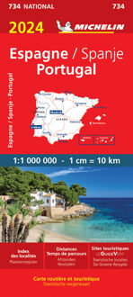 62Damrak Michelin Wegenkaart 734 Spanje & Portugal 2024 - Nationale Kaarten Michelin
