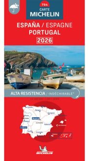 62Damrak Michelin Wegenkaart 794 Spanje/Portugal Scheurvast 2026 - Nationale Kaarten Michelin