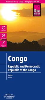 62Damrak Reise Know-How Landkarte Kongo (1:2.000.000): Republik und Demokratische Republik Kongo