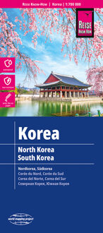 62Damrak Reise Know-How Landkarte Korea, Nord und Süd 1 : 700.000