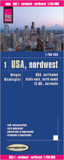 62Damrak Reise Know-How Landkarte USA 01, Nordwest (1:750.000) : Washington und Oregon