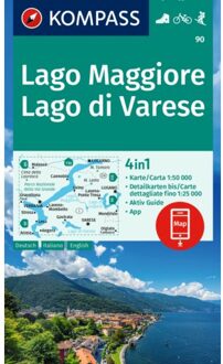 62Damrak Wandelkaart 90 Lago Maggiore - Lago di Varese | Kompass