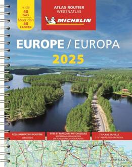 62Damrak Wegenatlas Europa 2025 | Ringband | A4-Formaat | Michelin