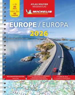 62Damrak Wegenatlas Europa 2026 | A4-Fromaat | Ringband | Michelin