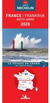 62Damrak Wegenkaart - landkaart 722 Frankrijk Noord-Zuid 2026 | Recto Verso | Michelin