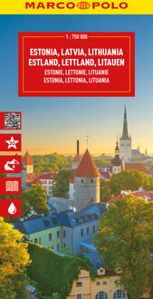62Damrak Wegenkaart - landkaart Baltikum Estland, Letland, Litouwen (Baltische Staten) | Marco Polo