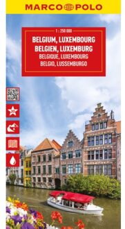 62Damrak Wegenkaart - landkaart Belgium and Luxembourg - België en Luxemburg | Marco Polo