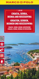 62Damrak Wegenkaart - landkaart Croatia, Serbia, Bosnia and Herzovina - Kroatië, Servië, Bosnië en Herzegowina | Marco Polo