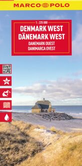 62Damrak Wegenkaart - landkaart Denemarken West | Marco Polo