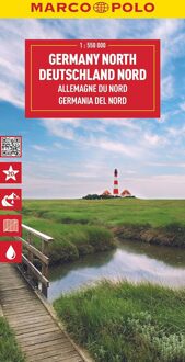 62Damrak Wegenkaart - landkaart Marco Polo DE Deutschland Nord - Duitsland Noord | MairDumont