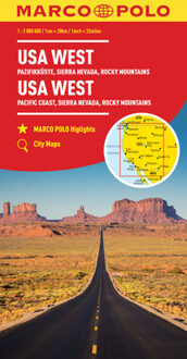 62Damrak Wegenkaart - landkaart USA West - Verenigde Staten West | Marco Polo