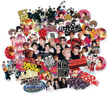 62PCS/Set Kpop NCT127 Adhesive Photo Sticker For Luggage Laptop Notebook Mobile DIY Stationery Stickers For Fans