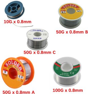 63/37 0.8Mm X 10/50/100G Soldeer Tin Schoon Rosin Lood Kern Lassen Soldeerbout reel Flux 2% Voor Telefoon/Printplaat 50G x 0.8mm C