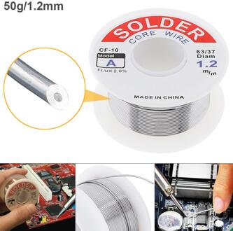 63/37 50G 1.2 Mm Tin Fijne Draad Core 2% Flux Reel Lassen Lijn Soldeer Laag Smeltpunt Voor elektrische Soldeerbout