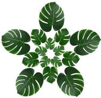 63 Pcs Kunstmatige Tropische Palm Bladeren Simulatie Leaf Voor Hawaiian Luau Party Jungle Strand Thema Party Decoraties