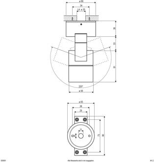 635001 plafondspot, IP54 rond wit wit, helder