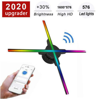 638 LED Wifi 3D Hologram Projector Fan Holographic Imaging Lamp Player 3D Remote Advertising Display Projector Light With 16G TF