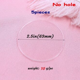 63Mm/76Mm/101Mm/120Mm Ronde Geen Gat Blank Helder Acryl Cirkel Pad 2.4in/3.0in/4in/4.7in -AC1046 63 MM(2.5In)-5stk