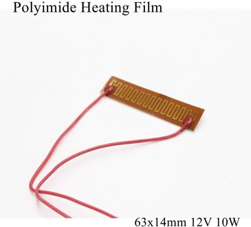 63X14 Mm 12V 10W Pi Verwarming Film Plaat Polyimide Elektrische Verwarmde Panel Pad Mat Electrotherma Flexibele zelfklevende Folie Olie Kachel