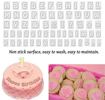 64 Pcs/set Characters Case Alphabet Letters Baking Cake Mold Cookie Cutter Plastic Cookie Cutter Fondant Tool Set