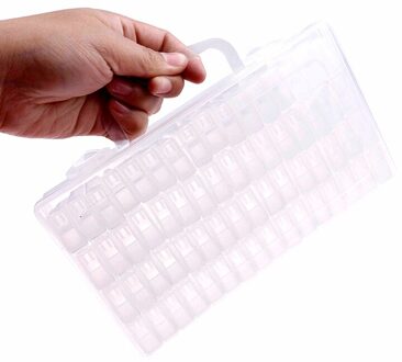 64 Rooster Doorzichtige Plastic Opbergdoos 64 Raster Sieraden Boor Opbergdoos Diamant Borduurwerk Diamant Schilderij Tool