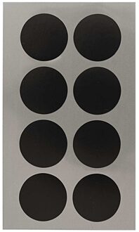 64x Zwarte ronde sticker etiketten 25 mm - Kantoor/Home office stickers - Paper crafting - Scrapbook hobby/knutselmateriaal