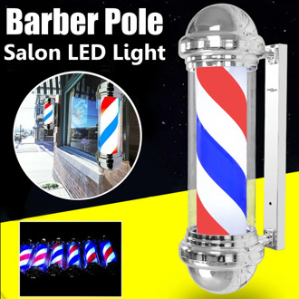 65/75cm LED Barber Shop Sign Pole Light Red White Blue Stripe Design Roating Salon Wall Hanging Light Lamp Beauty Salon Lamp
