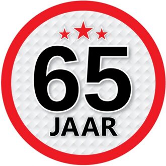 65 jaar leeftijd sticker rond 15 cm verjaardag versiering Multi